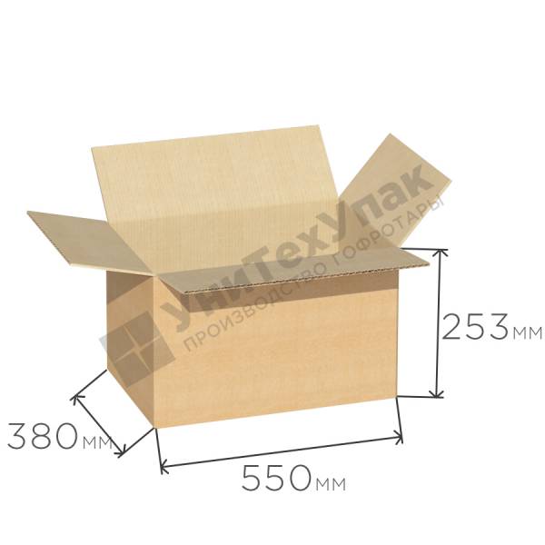 Гофрокороб 550*380*253 мм Т-24 (профиль B) бурый